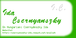 ida csernyanszky business card